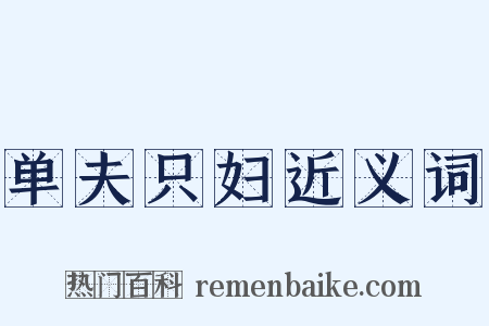 单夫只妇近义词是什么意思的图片